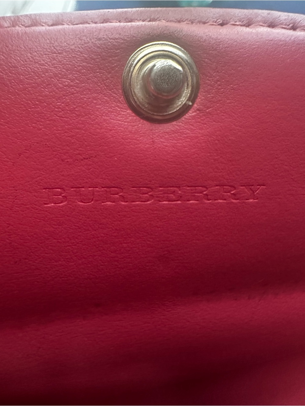 Authentic Burberry Beige Nova Check Fold Wallet with Black and Red Stripes - Picture 9 of 9